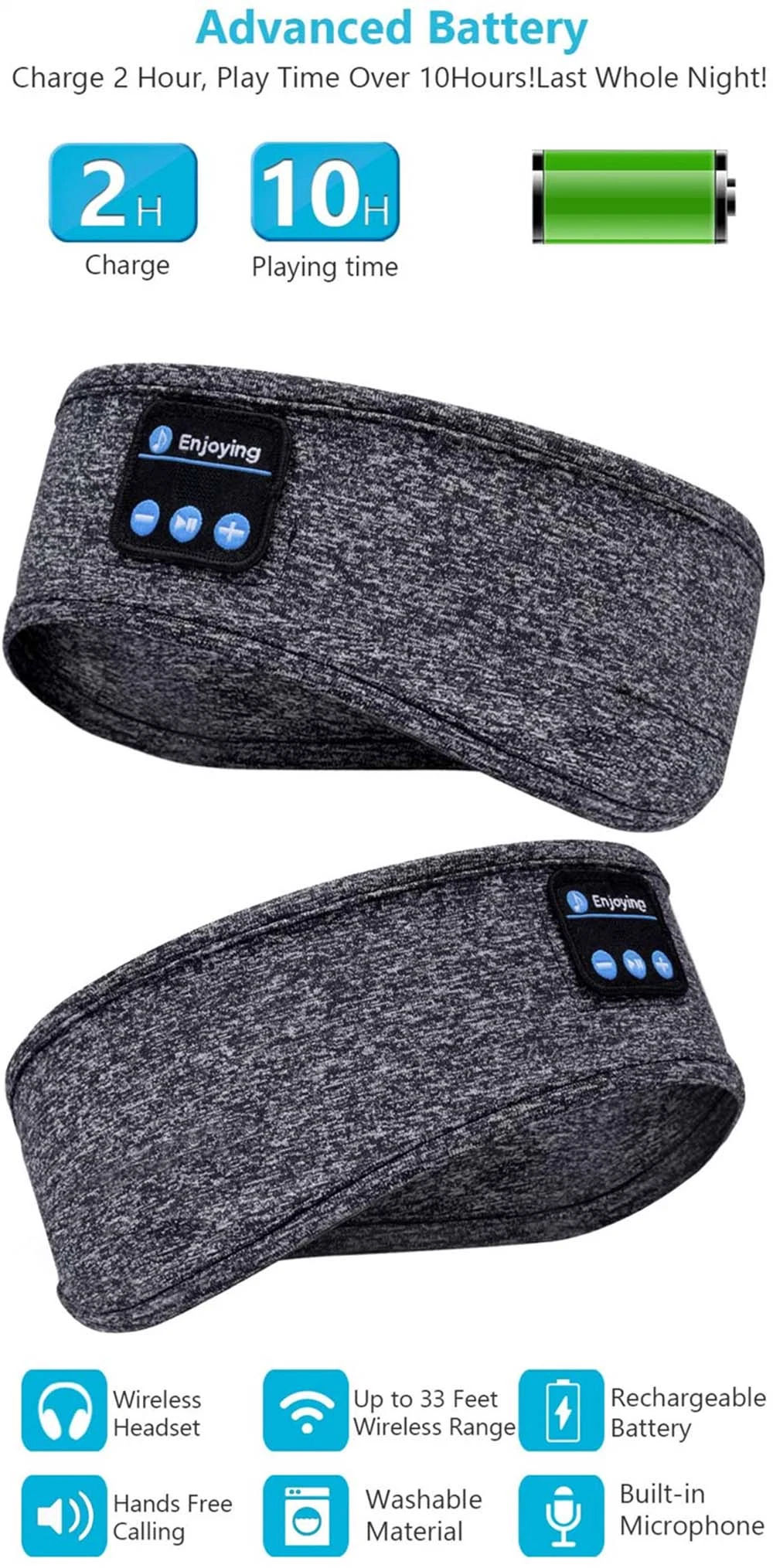 Yn-1 3 in 1 Bluetooth Sports Headband Eye Mask Sleep Headphones