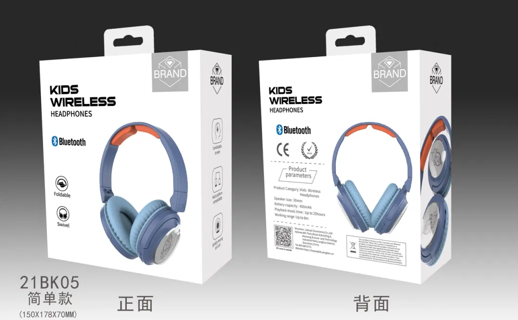 Stretchable and Swivel Bluetooth 5.0 Kids Headphones Type C Charging