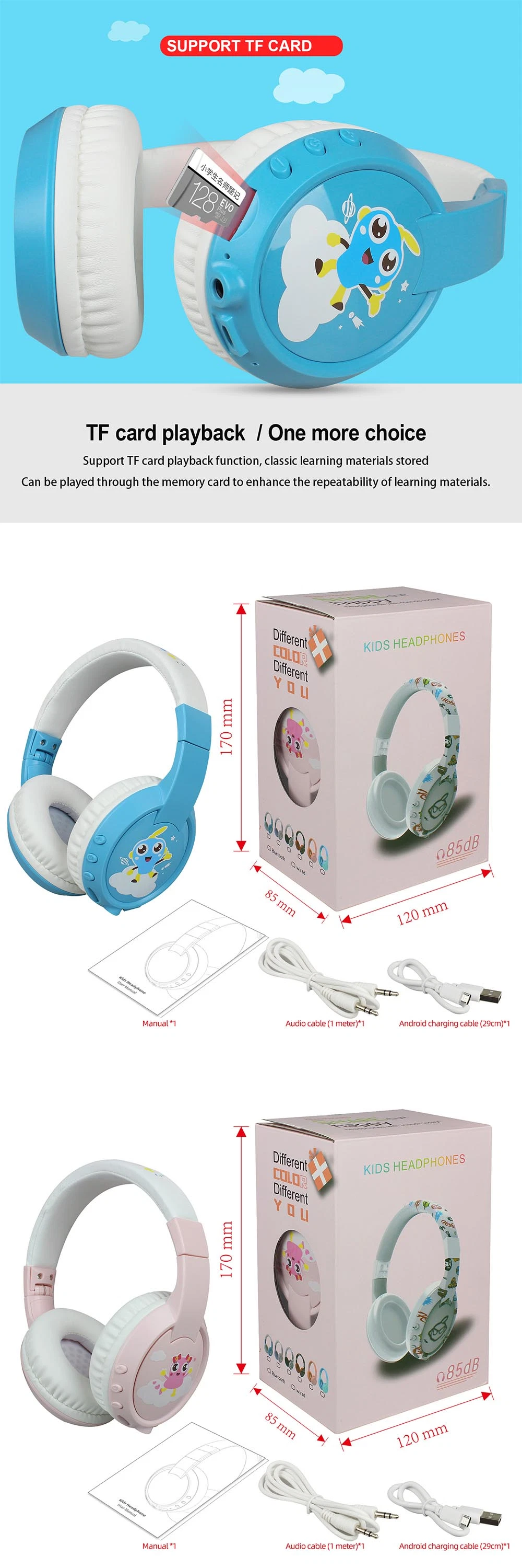 C100 Cheap Good Quality Foldable Wireless Bluetooth Headphone for Kids