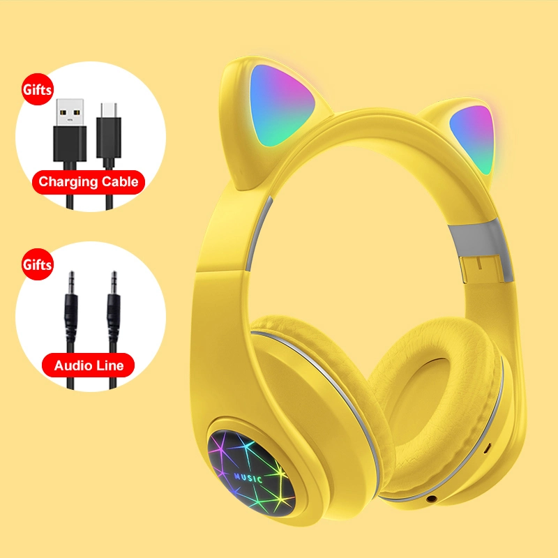Wireless Stereo Cat Ear Headband Bluetooth Gaming Headphone for Kids Adults Christmas Gifts