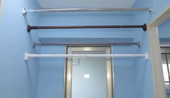 Thickened Aluminum Alloy Track Curtain Rod Roman Pole Single Pole Double Pole Perforated Curtain Bracket Accessory Side and Top 