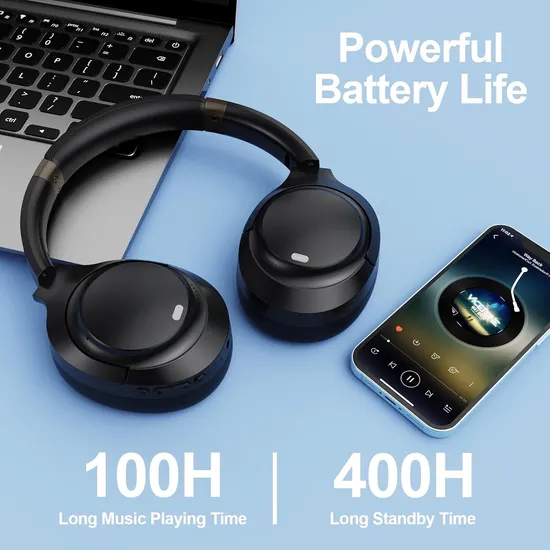 Wireless Bluetooth Headphone with Anc Comfortable Headphones Over Ear Headphone 