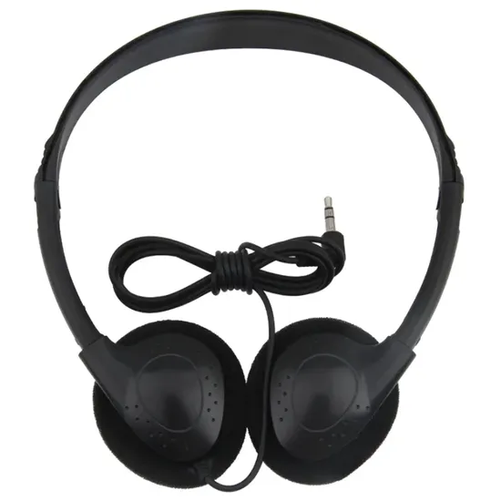 Hot Sale 3.5mm Connector Wired Aviation Headsets Cheapest Disposable Headphone for Students Kids Tourist Bus Hospital Airline 