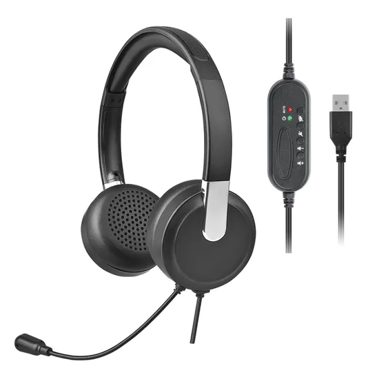 OEM Wired Headphones for Call Center School Kids Telecom Home Office 3.5mm/USB Wired Call Center Headsets 