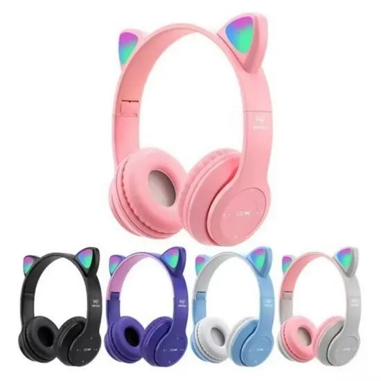 B39 Kitty Cat Ear Headphones for Kids: Cute Pink Wireless Earphones with Stereo Sound! 
