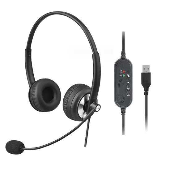 Type C USB Wired Business Telephone Headsets Call Center Computer Headphone for PC Laptop Smartphone Tablet 